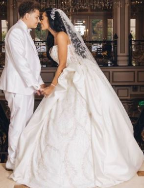 King Javien Conde with his mother Erica Mena on her wedding day